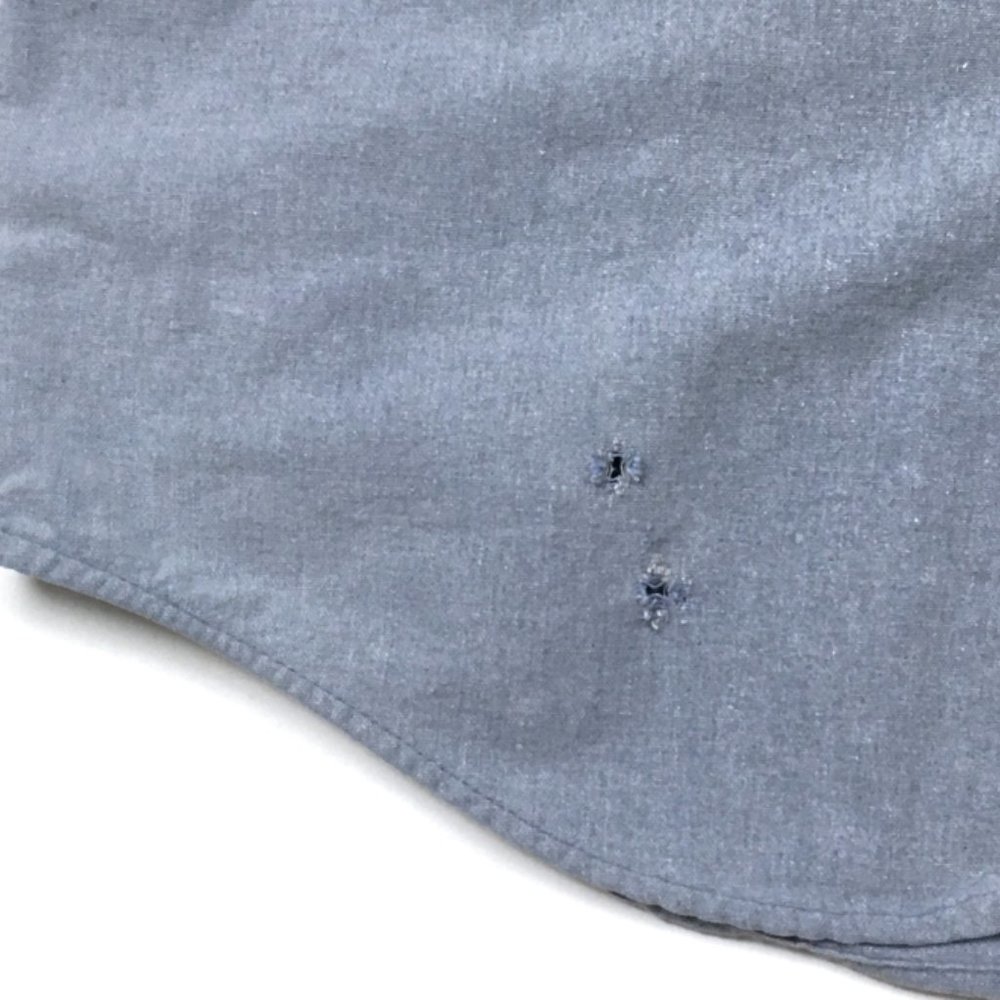 Distressed Carhartt Light Blue Flannel Shirt - Picture 6 of 6